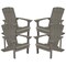 Merrick Lane Set of 4 Riviera All-Weather Poly Resin Wood Adirondack Chairs
